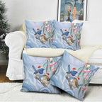 Australia Superb Fairywren Christmas Pillow Cover Aboriginal Eucalyptus Blossoms Watercolor - Aussie Hoodie