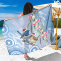 Australia Superb Fairywren Christmas Sarong Aboriginal Eucalyptus Blossoms Watercolor - Aussie Hoodie