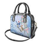 Australia Superb Fairywren Christmas Shoulder Handbag Aboriginal Eucalyptus Blossoms Watercolor - Aussie Hoodie