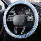 Australia Superb Fairywren Christmas Steering Wheel Cover Aboriginal Eucalyptus Blossoms Watercolor - Aussie Hoodie