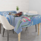 Australia Superb Fairywren Christmas Tablecloth Aboriginal Eucalyptus Blossoms Watercolor - Aussie Hoodie