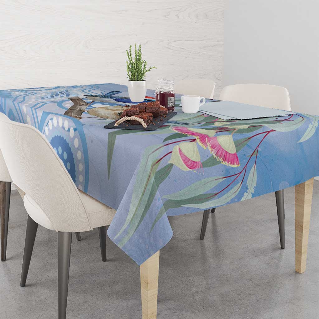 Australia Superb Fairywren Christmas Tablecloth Aboriginal Eucalyptus Blossoms Watercolor - Aussie Hoodie