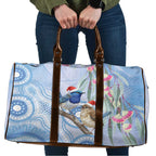 Australia Superb Fairywren Christmas Travel Bag Aboriginal Eucalyptus Blossoms Watercolor - Aussie Hoodie