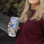Australia Superb Fairywren Christmas Tumbler Cup Aboriginal Eucalyptus Blossoms Watercolor - Aussie Hoodie