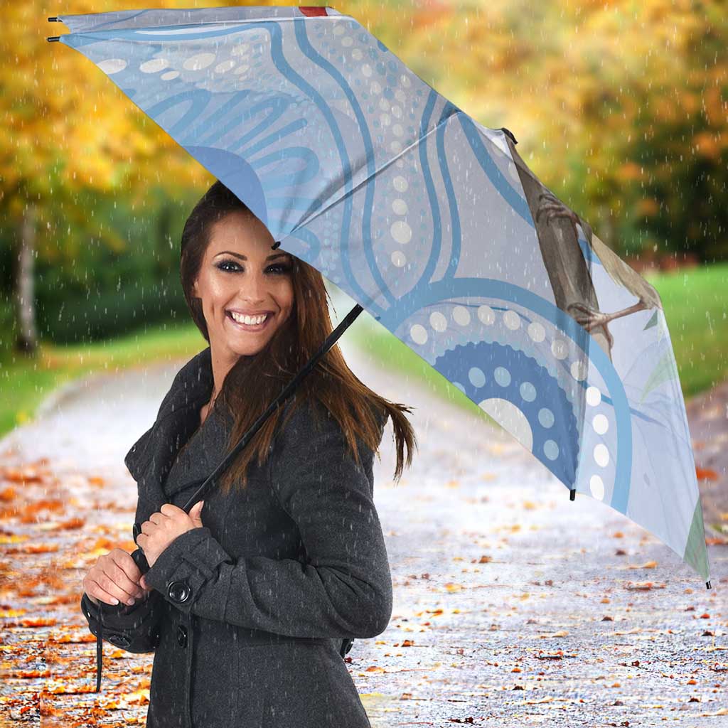 Australia Superb Fairywren Christmas Umbrella Aboriginal Eucalyptus Blossoms Watercolor - Aussie Hoodie