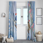 Australia Superb Fairywren Christmas Window Curtain Aboriginal Eucalyptus Blossoms Watercolor - Aussie Hoodie