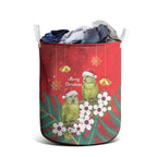 New Zealand Kakapo Christmas Laundry Basket Owl Parrot Santa Sliver Fern Manuka - Red - Aussie Hoodie