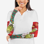New Zealand Kakapo Christmas Arm Sleeves Owl Parrot Santa Sliver Fern Manuka - Red - Aussie Hoodie