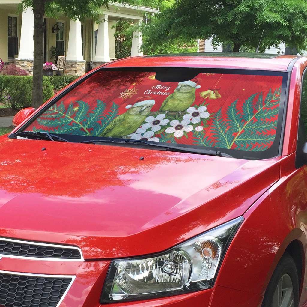New Zealand Kakapo Christmas Auto Sun Shade Owl Parrot Santa Sliver Fern Manuka - Red - Aussie Hoodie