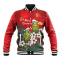 New Zealand Kakapo Christmas Baseball Jacket Owl Parrot Santa Sliver Fern Manuka - Red - Aussie Hoodie