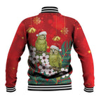 New Zealand Kakapo Christmas Baseball Jacket Owl Parrot Santa Sliver Fern Manuka - Red - Aussie Hoodie