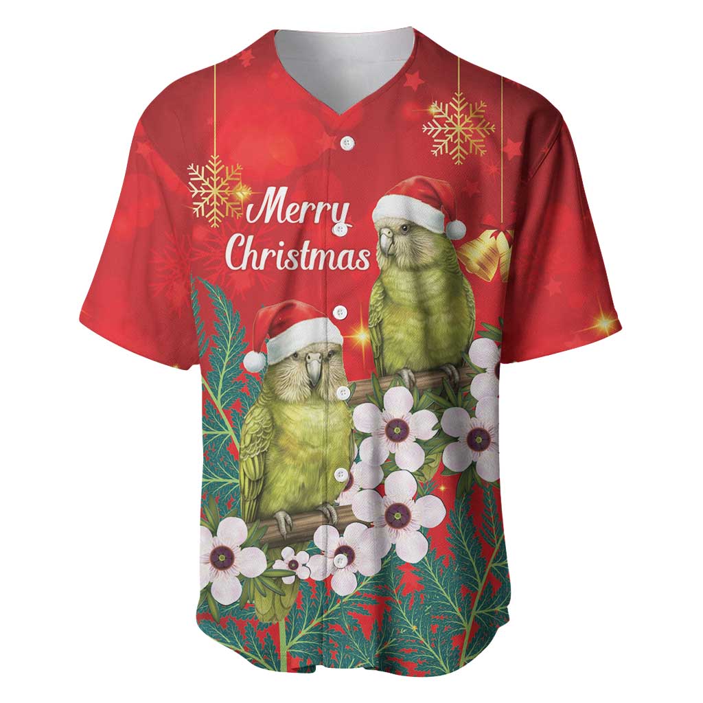 New Zealand Kakapo Christmas Baseball Jersey Owl Parrot Santa Sliver Fern Manuka - Red - Aussie Hoodie