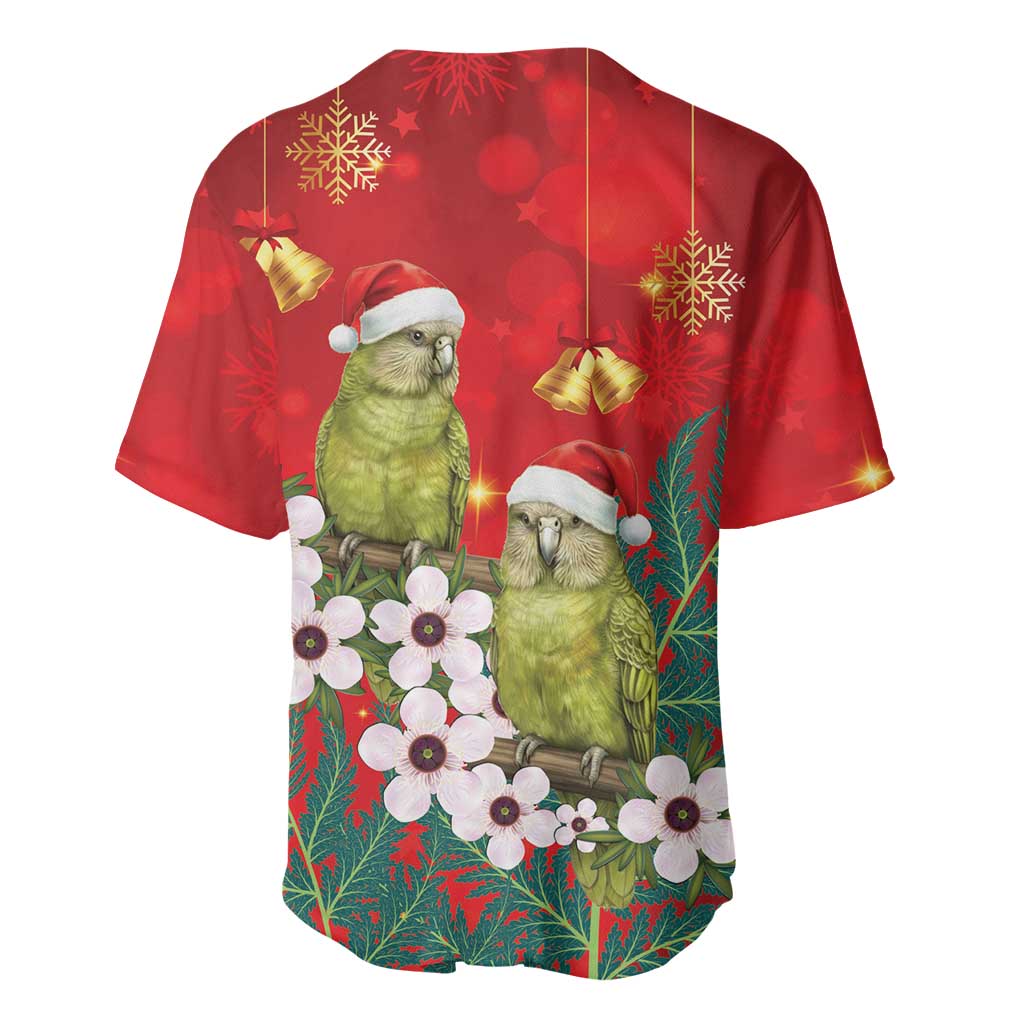 New Zealand Kakapo Christmas Baseball Jersey Owl Parrot Santa Sliver Fern Manuka - Red - Aussie Hoodie