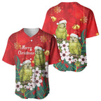 New Zealand Kakapo Christmas Baseball Jersey Owl Parrot Santa Sliver Fern Manuka - Red - Aussie Hoodie