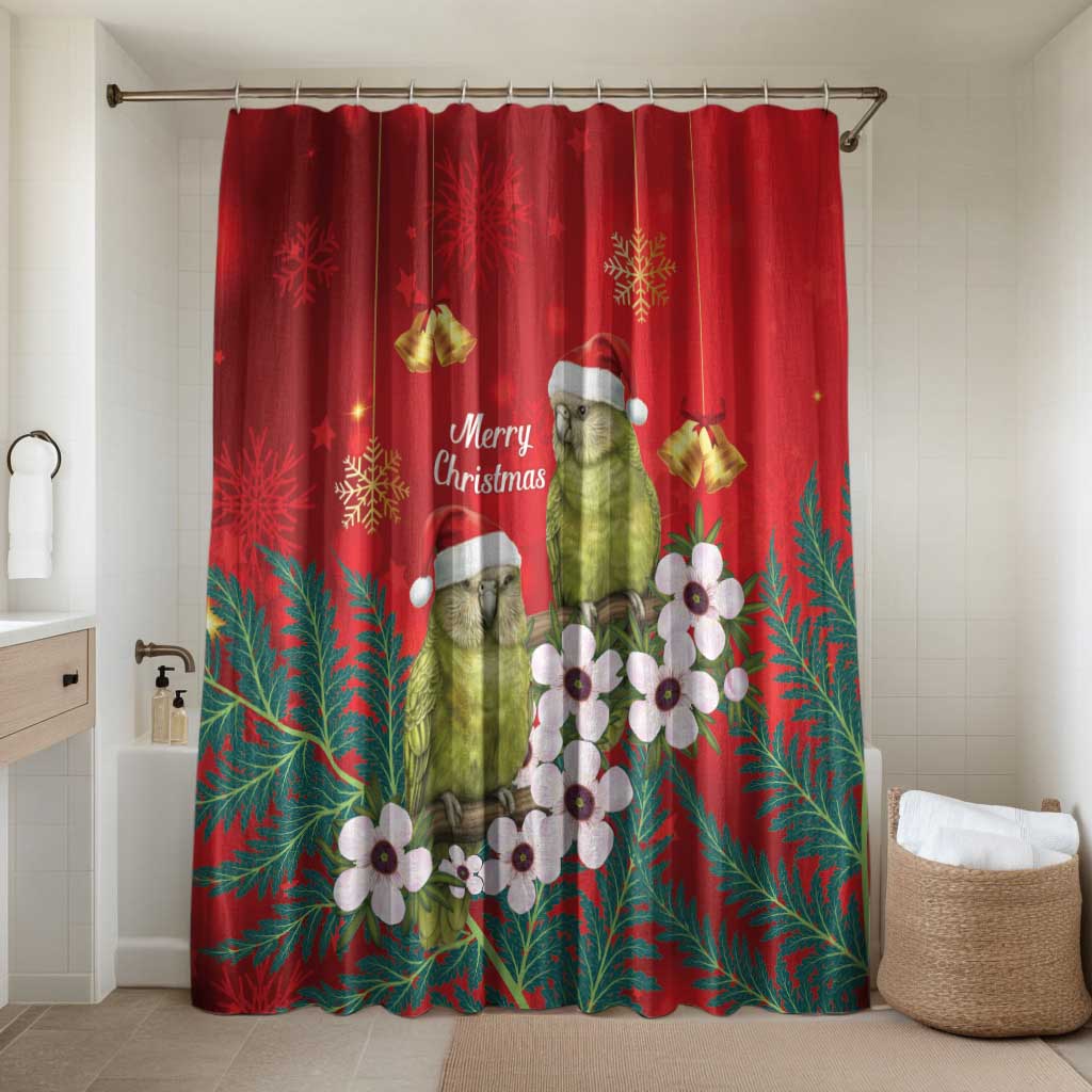 New Zealand Kakapo Christmas Bathroom Set Owl Parrot Santa Sliver Fern Manuka - Red - Aussie Hoodie