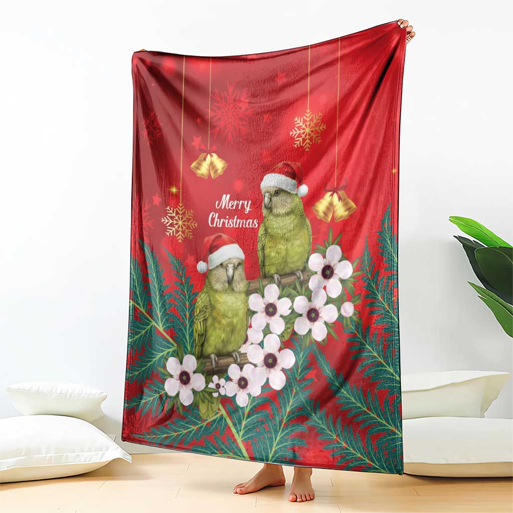 New Zealand Kakapo Christmas Blanket Owl Parrot Santa Sliver Fern Manuka - Red - Aussie Hoodie