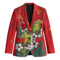 New Zealand Kakapo Christmas Blazer Owl Parrot Santa Sliver Fern Manuka - Red - Aussie Hoodie
