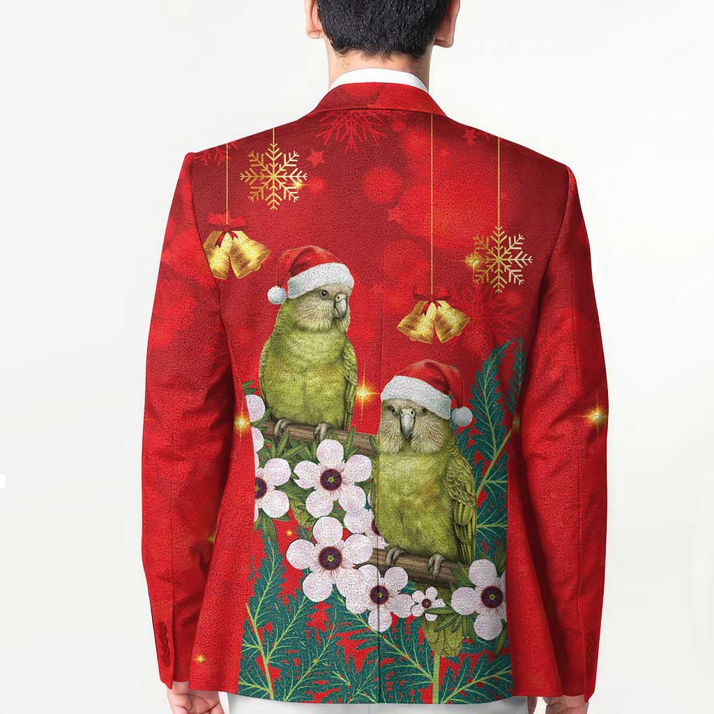 New Zealand Kakapo Christmas Blazer Owl Parrot Santa Sliver Fern Manuka - Red - Aussie Hoodie