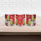 New Zealand Kakapo Christmas Ceramic Mug Owl Parrot Santa Sliver Fern Manuka - Red - Aussie Hoodie