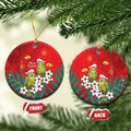 New Zealand Kakapo Christmas Ceramic Ornament Owl Parrot Santa Sliver Fern Manuka - Red - Aussie Hoodie