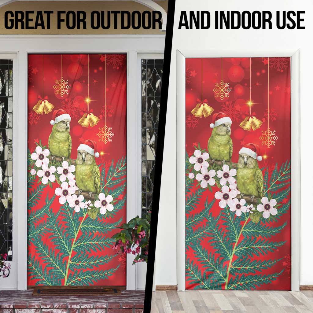 New Zealand Kakapo Christmas Door Cover Owl Parrot Santa Sliver Fern Manuka - Red - Aussie Hoodie