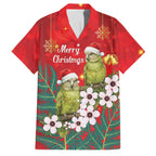 New Zealand Kakapo Christmas Family Matching Long Sleeve Bodycon Dress and Hawaiian Shirt Owl Parrot Santa Sliver Fern Manuka - Red - Aussie Hoodie