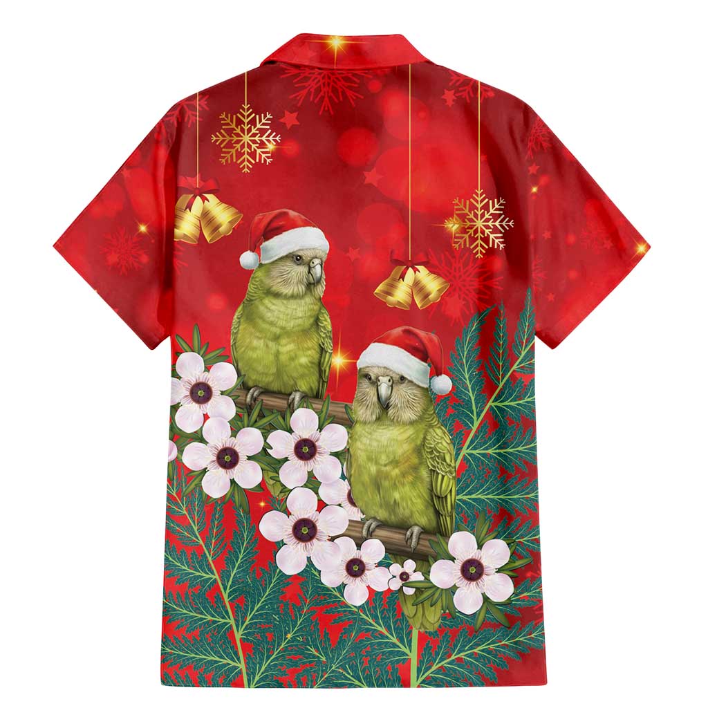 New Zealand Kakapo Christmas Family Matching Mermaid Dress and Hawaiian Shirt Owl Parrot Santa Sliver Fern Manuka - Red - Aussie Hoodie