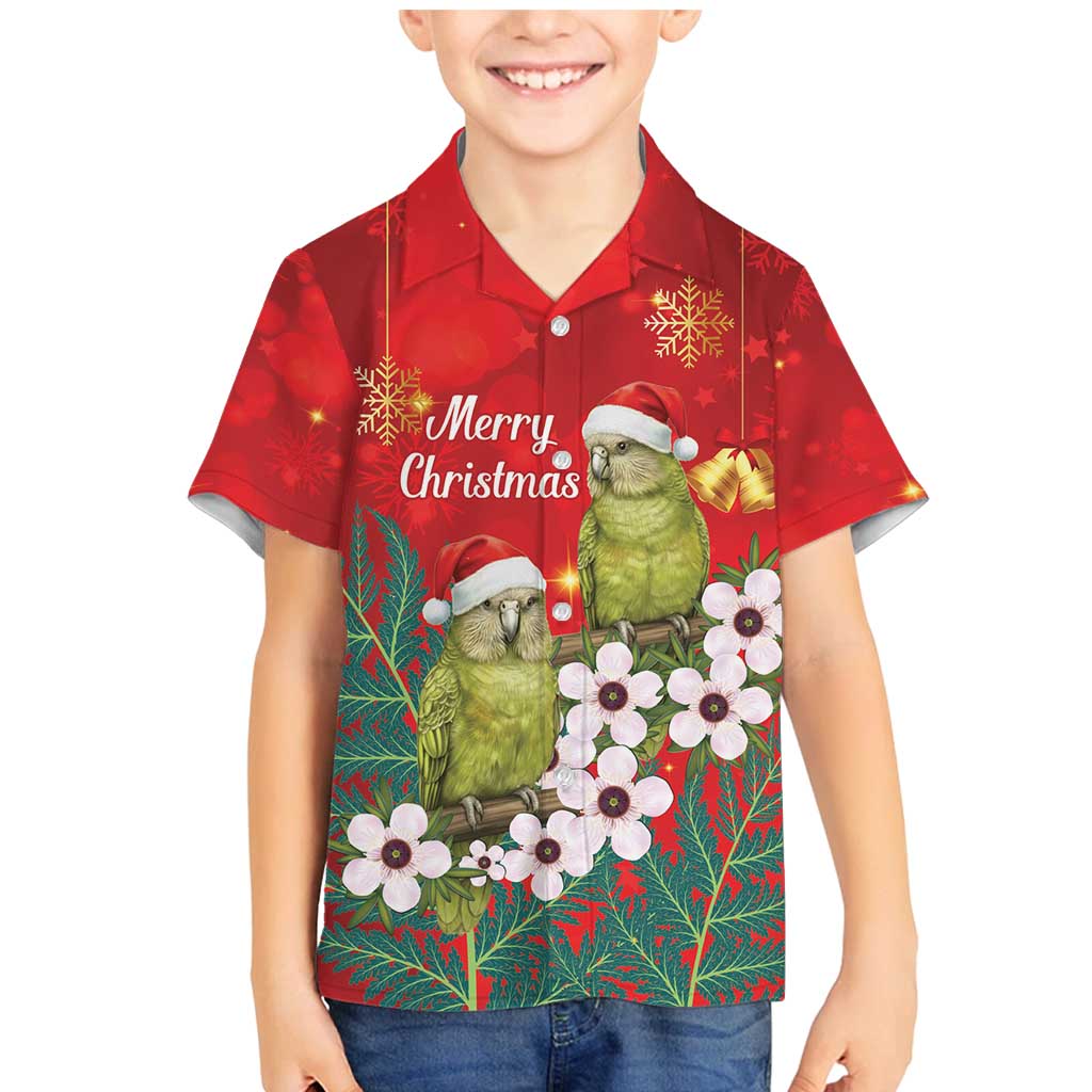 New Zealand Kakapo Christmas Family Matching Mermaid Dress and Hawaiian Shirt Owl Parrot Santa Sliver Fern Manuka - Red - Aussie Hoodie
