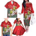 New Zealand Kakapo Christmas Family Matching Off The Shoulder Long Sleeve Dress and Hawaiian Shirt Owl Parrot Santa Sliver Fern Manuka - Red - Aussie Hoodie