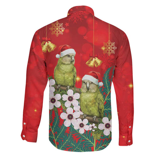 New Zealand Kakapo Christmas Family Matching Off Shoulder Maxi Dress and Hawaiian Shirt Owl Parrot Santa Sliver Fern Manuka - Red - Aussie Hoodie