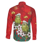 New Zealand Kakapo Christmas Family Matching Off Shoulder Short Dress and Hawaiian Shirt Owl Parrot Santa Sliver Fern Manuka - Red - Aussie Hoodie