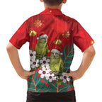 New Zealand Kakapo Christmas Family Matching Puletasi and Hawaiian Shirt Owl Parrot Santa Sliver Fern Manuka - Red - Aussie Hoodie