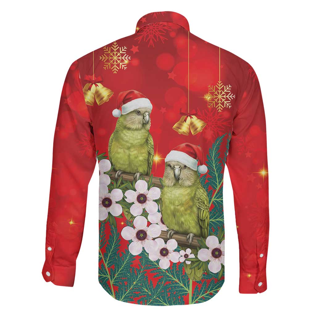 New Zealand Kakapo Christmas Family Matching Puletasi and Hawaiian Shirt Owl Parrot Santa Sliver Fern Manuka - Red - Aussie Hoodie