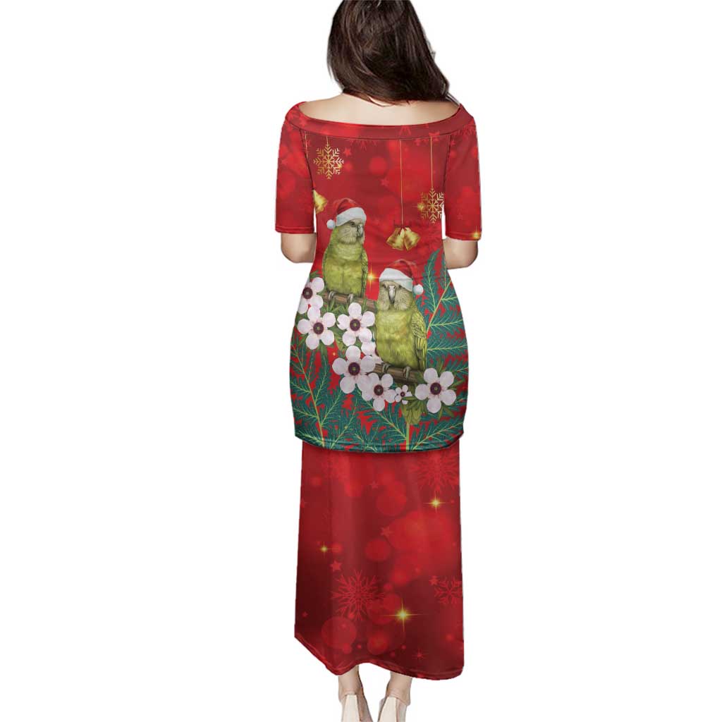 New Zealand Kakapo Christmas Family Matching Puletasi and Hawaiian Shirt Owl Parrot Santa Sliver Fern Manuka - Red - Aussie Hoodie