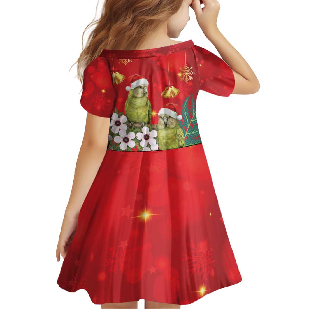 New Zealand Kakapo Christmas Family Matching Short Sleeve Bodycon Dress and Hawaiian Shirt Owl Parrot Santa Sliver Fern Manuka - Red - Aussie Hoodie