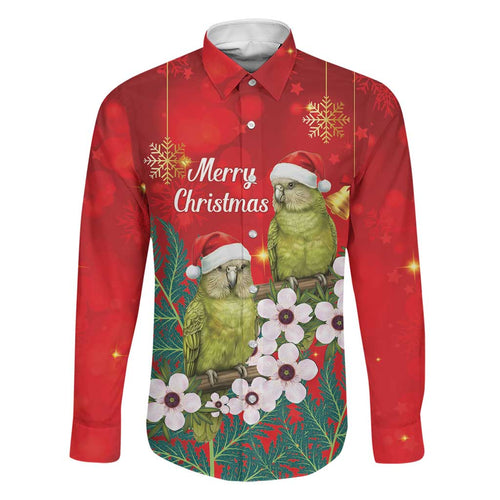 New Zealand Kakapo Christmas Family Matching Summer Maxi Dress and Hawaiian Shirt Owl Parrot Santa Sliver Fern Manuka - Red - Aussie Hoodie