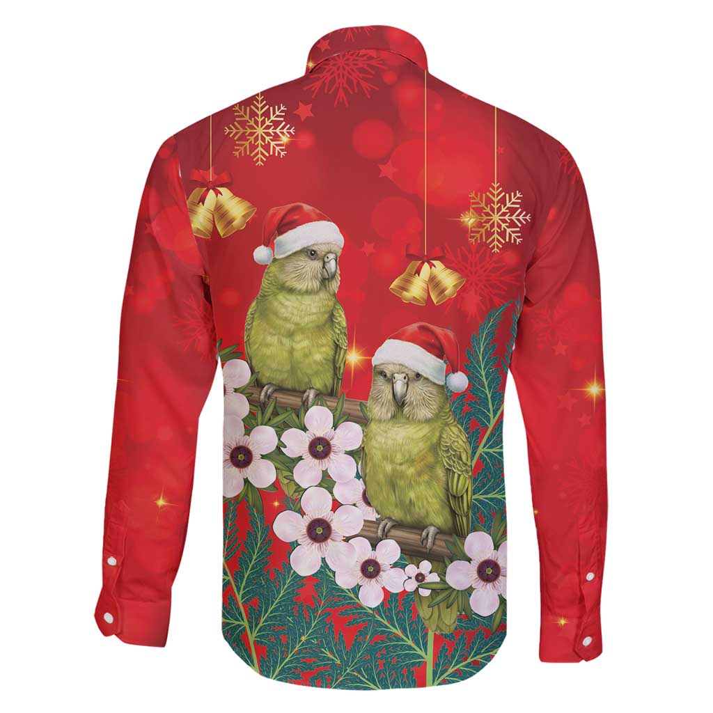 New Zealand Kakapo Christmas Family Matching Summer Maxi Dress and Hawaiian Shirt Owl Parrot Santa Sliver Fern Manuka - Red - Aussie Hoodie