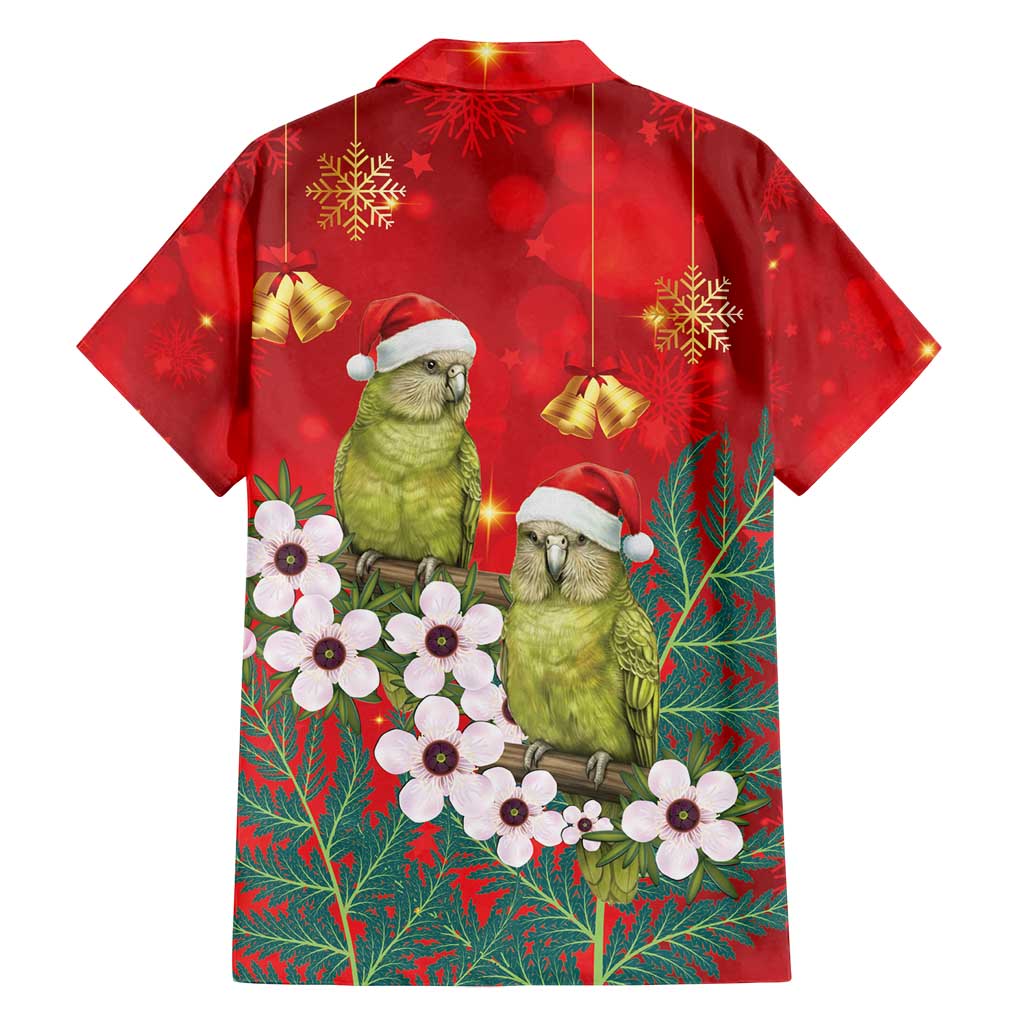 New Zealand Kakapo Christmas Family Matching Tank Maxi Dress and Hawaiian Shirt Owl Parrot Santa Sliver Fern Manuka - Red - Aussie Hoodie