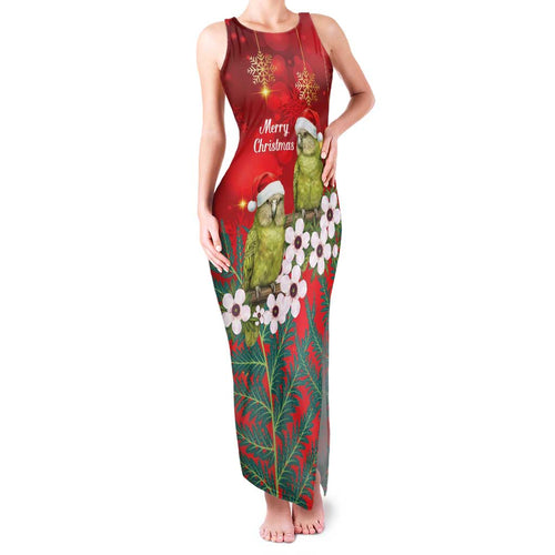 New Zealand Kakapo Christmas Family Matching Tank Maxi Dress and Hawaiian Shirt Owl Parrot Santa Sliver Fern Manuka - Red - Aussie Hoodie