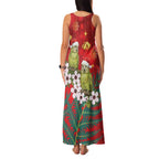 New Zealand Kakapo Christmas Family Matching Tank Maxi Dress and Hawaiian Shirt Owl Parrot Santa Sliver Fern Manuka - Red - Aussie Hoodie