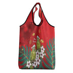 New Zealand Kakapo Christmas Grocery Bag Owl Parrot Santa Sliver Fern Manuka - Red - Aussie Hoodie