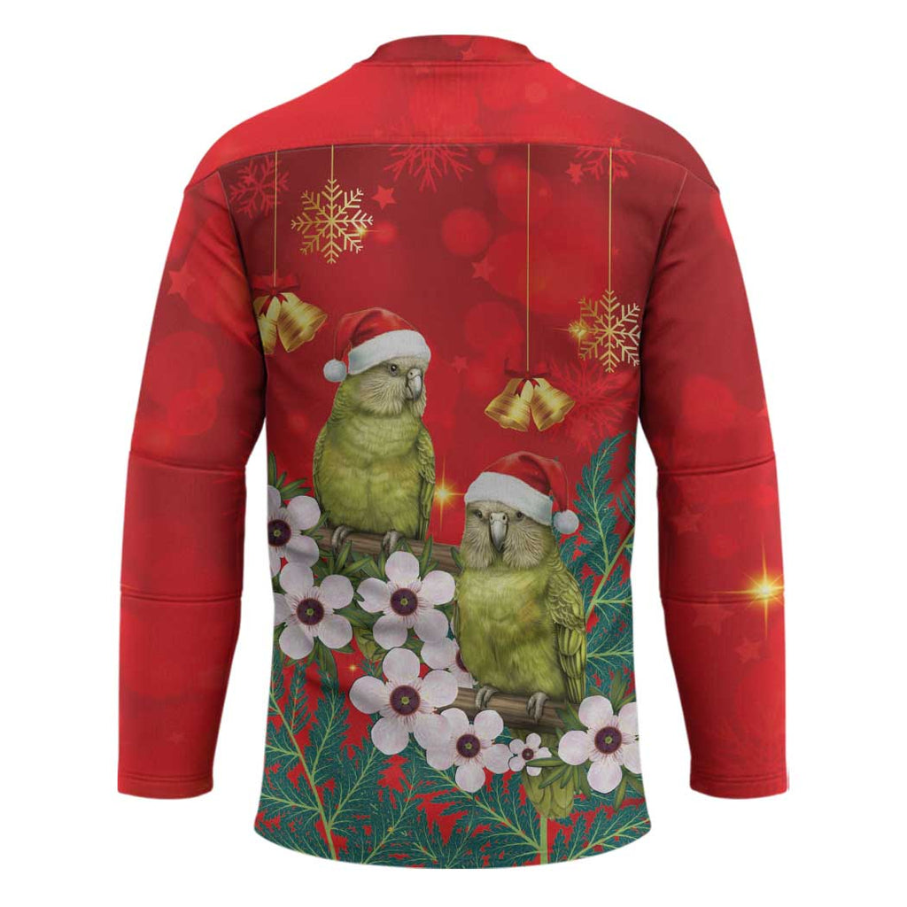 New Zealand Kakapo Christmas Hockey Jersey Owl Parrot Santa Sliver Fern Manuka - Red - Aussie Hoodie