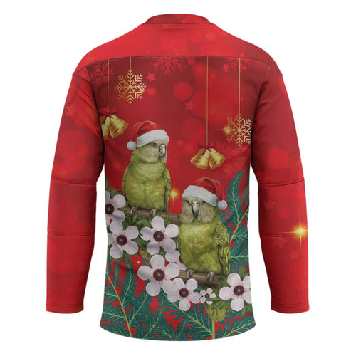 New Zealand Kakapo Christmas Hockey Jersey Owl Parrot Santa Sliver Fern Manuka - Red - Aussie Hoodie