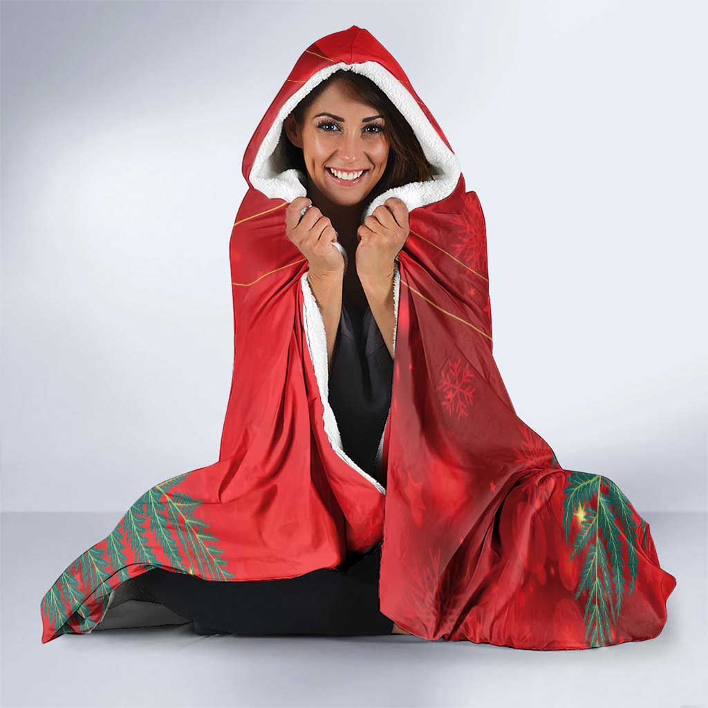 New Zealand Kakapo Christmas Hooded Blanket Owl Parrot Santa Sliver Fern Manuka - Red - Aussie Hoodie