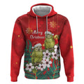 New Zealand Kakapo Christmas Hoodie Owl Parrot Santa Sliver Fern Manuka - Red - Aussie Hoodie