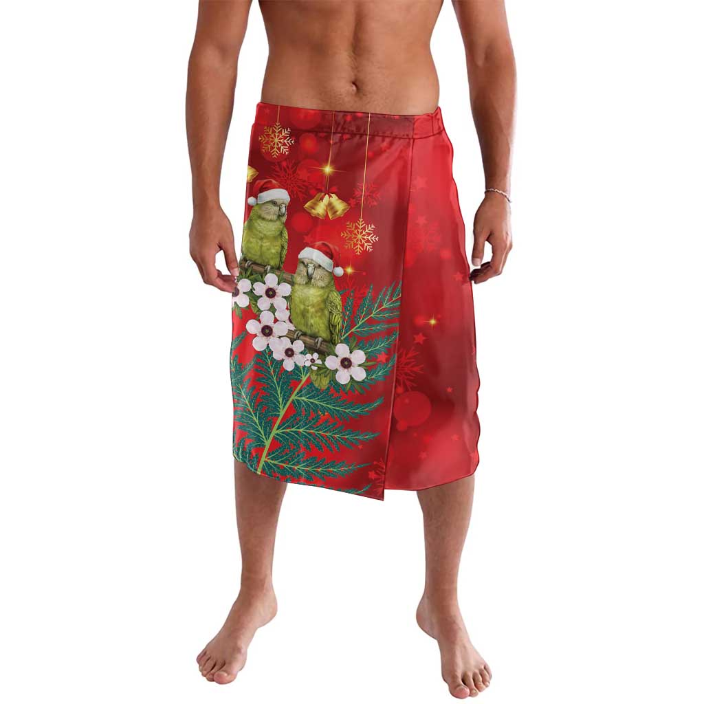 New Zealand Kakapo Christmas Lavalava Owl Parrot Santa Sliver Fern Manuka - Red - Aussie Hoodie