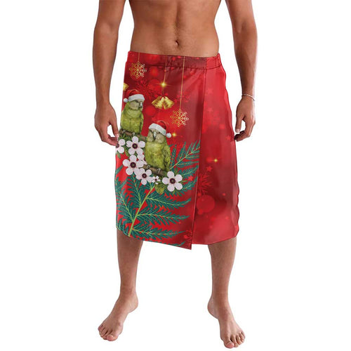 New Zealand Kakapo Christmas Lavalava Owl Parrot Santa Sliver Fern Manuka - Red - Aussie Hoodie