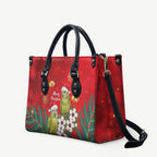 New Zealand Kakapo Christmas Leather Bag Owl Parrot Santa Sliver Fern Manuka - Red - Aussie Hoodie