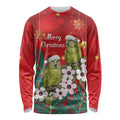 New Zealand Kakapo Christmas Long Sleeve Shirt Owl Parrot Santa Sliver Fern Manuka - Red - Aussie Hoodie