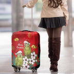 New Zealand Kakapo Christmas Luggage Cover Owl Parrot Santa Sliver Fern Manuka - Red - Aussie Hoodie